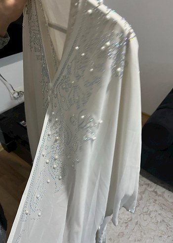 Nakışlı Bohem Kadın Beyaz Uzun Kollu Elbise - Görsel 3