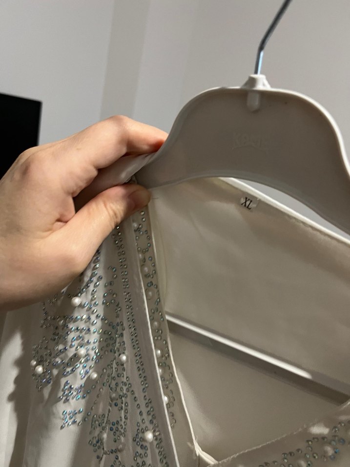 Nakışlı Bohem Kadın Beyaz Uzun Kollu Elbise - Görsel 5