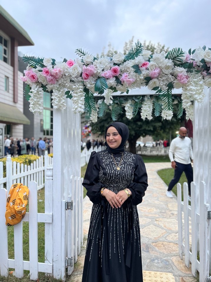 Siyah Uzun Kollu Payetli Gotik Kadın Elbise - Görsel 2