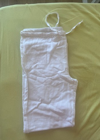 Beyaz Keten Pantolon