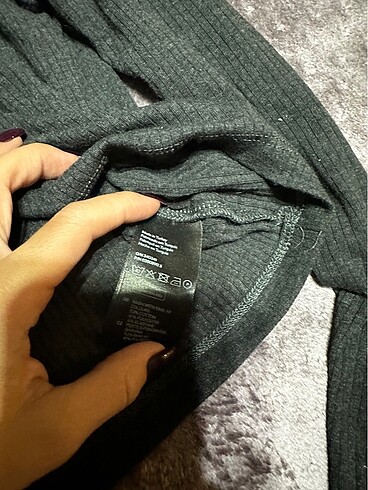 xs Beden gri Renk Triko crop