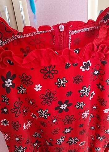 10 Yaş Beden kırmızı Renk Yeni yaz elbisesi