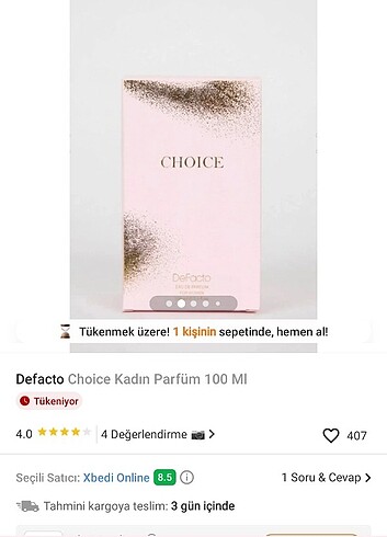 Beden Renk DeFacto choice parfüm