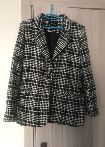 Düğmeli, Klasik Kesim Kadın Gri Blazer Ceket
