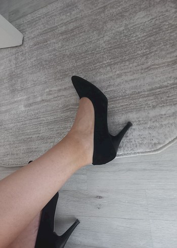 Siyah Minimalist Topuklu Stiletto