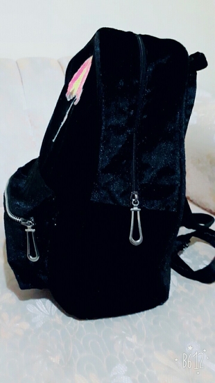 universal Beden siyah Renk siyah suet sırt çantası 