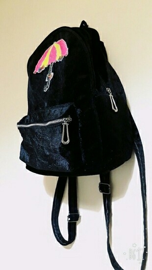 universal Beden siyah suet sırt çantası 