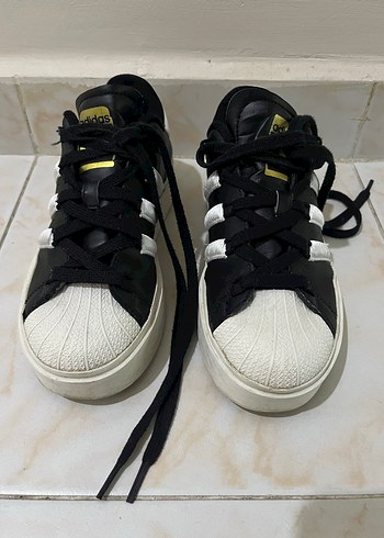 Kadın Siyah Beyaz Adidas Spor Ayakkabı - Görsel 2