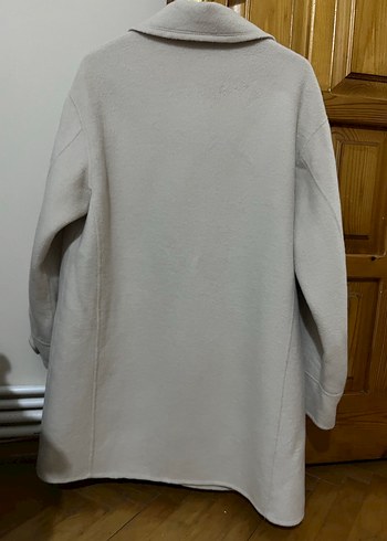 Düğmeli Bej Midi Kadın Kaban - Görsel 2