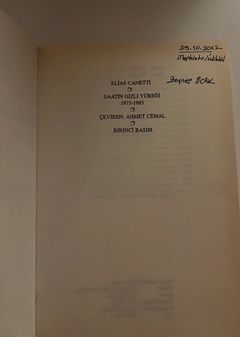 Saatin Gizli Yüreği - Elias Canetti - Görsel 2