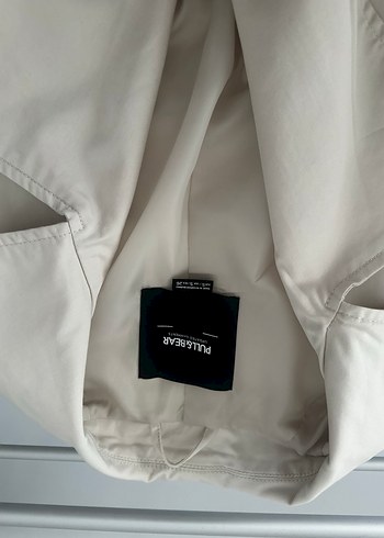 Bej Kadın Uzun Trençkot Şeffaf Detaylı - Görsel 2