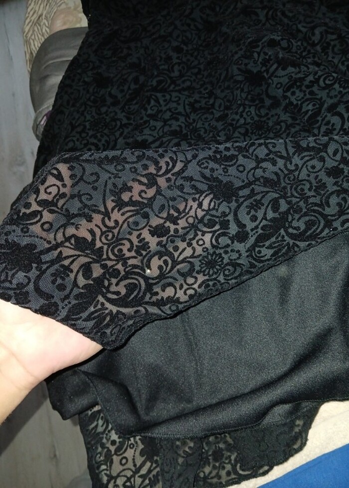 ŞIK Üst kadife iç kumas Elbise - Görsel 5