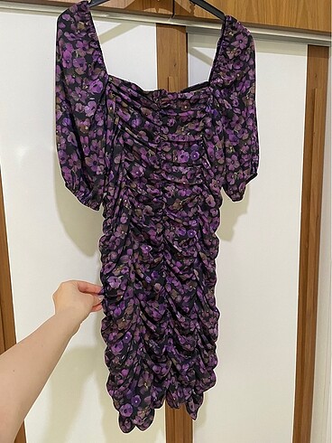 xl Beden Drapeli mini elbise