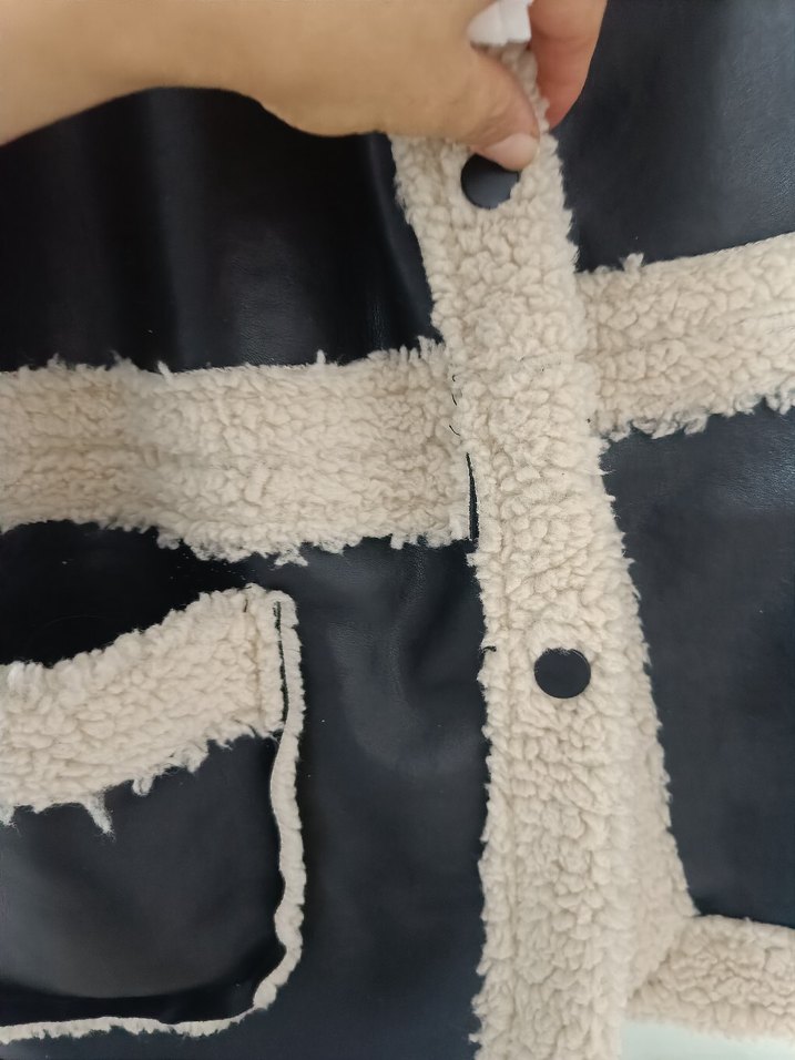 Kürklü Siyah Deri Kadın Ceket - Görsel 5