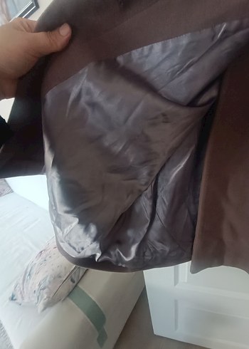 Düğmeli Kadın Süet Midi Bej Kaban - Görsel 4