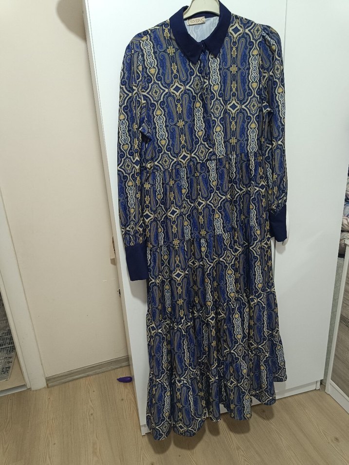 Bohem Uzun Desenli Elbise - Görsel 2