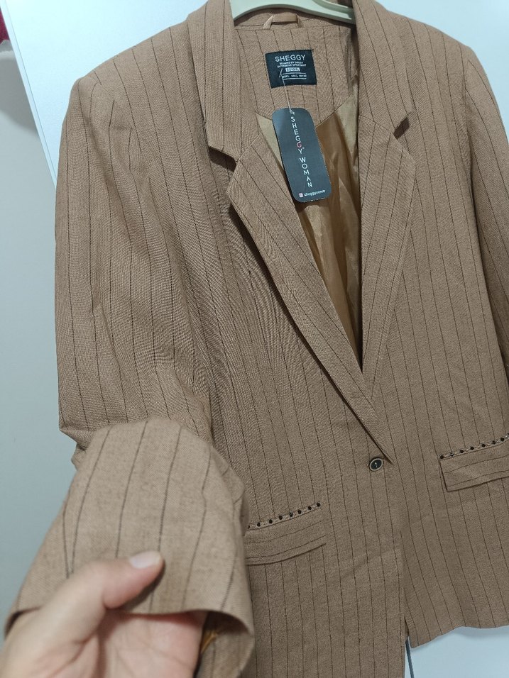 Düğmeli Bej Kadın Blazer Ceket - Görsel 2