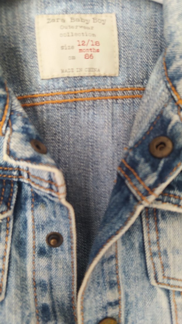 Kız Çocuk Gri Mavi Denim Düğmeli Ceket - Görsel 2