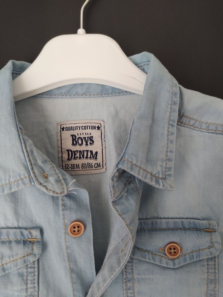 Erkek Çocuk Uzun Kollu Denim Gömlek - Görsel 2