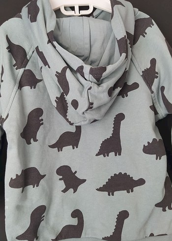 Gri Baskılı Kapüşonlu Erkek Çocuk Sweatshirt - Görsel 3