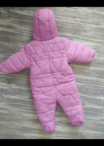 1 Yaş Beden pembe Renk Kız Bebek Pembe Kürklü Kar Tulumu