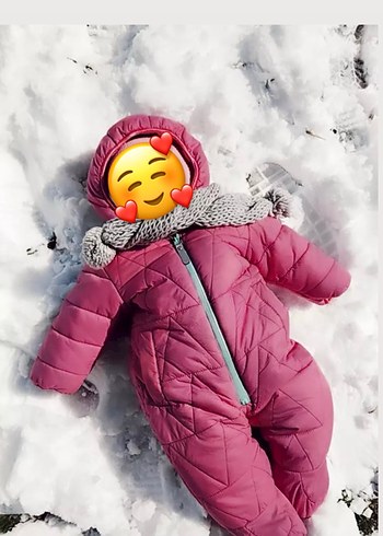 Kız Bebek Pembe Kürklü Kar Tulumu