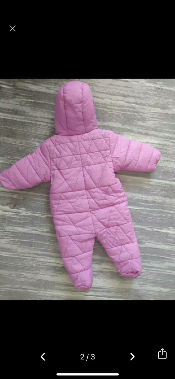 Kız Bebek Pembe Kürklü Kar Tulumu - Görsel 3