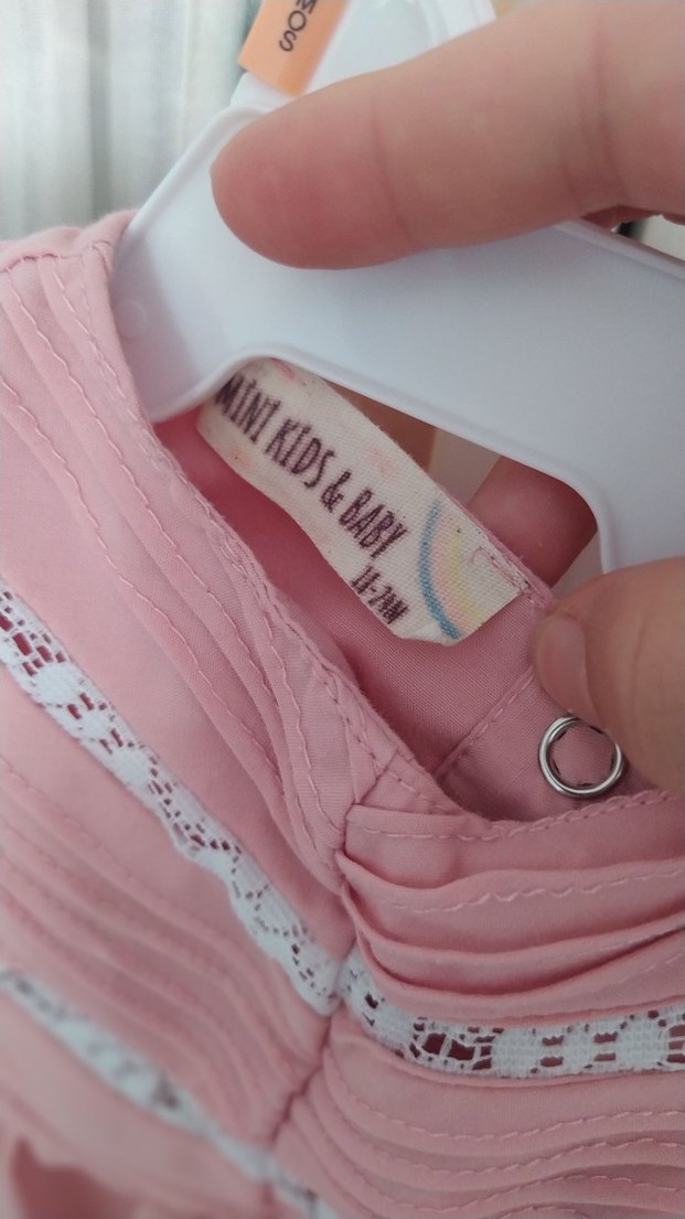 Pembe Pamuklu Fırfırlı Kız Çocuk Elbise - Görsel 3