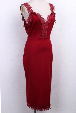 Bordo elbise 