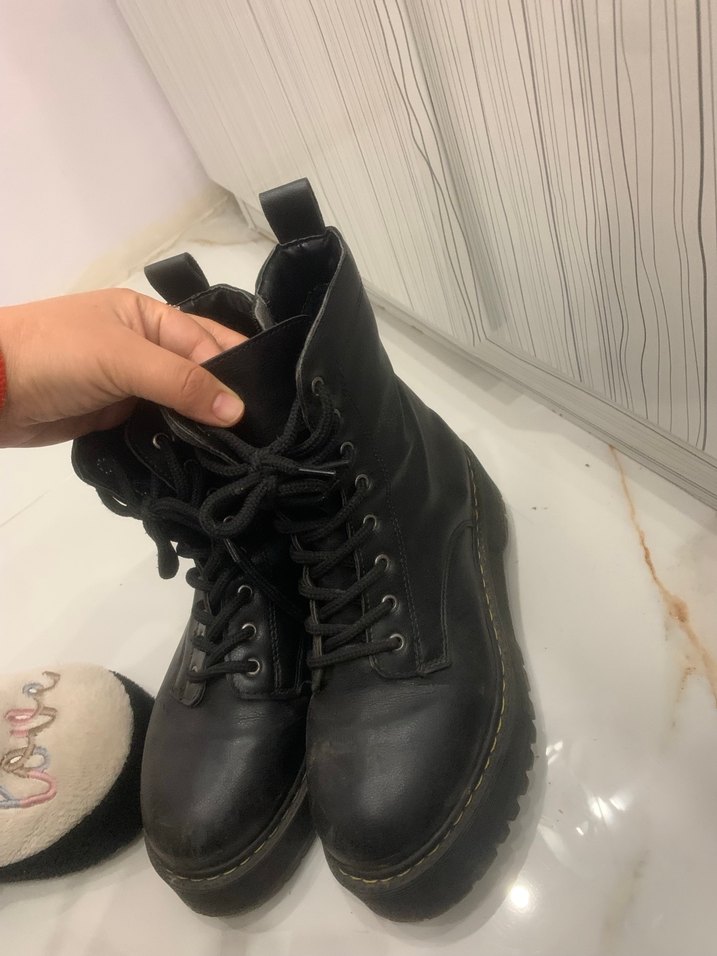 Akerler Kadın Siyah Kalın Taban Postal Bot - Görsel 3