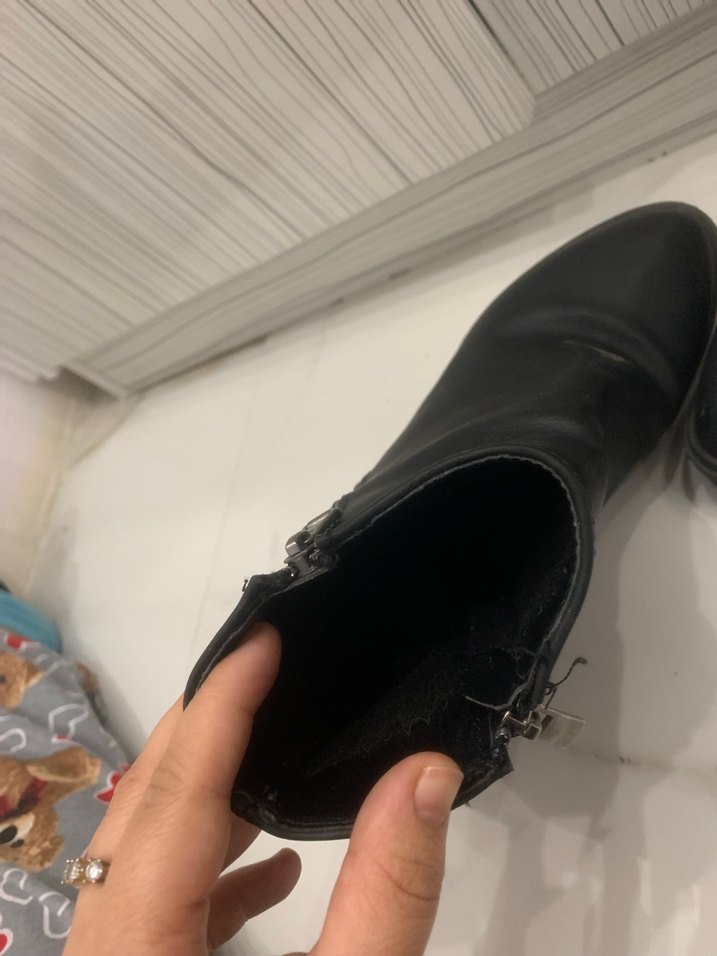 Fitbas Siyah Kadın Bot Blok Topuklu Fermuarlı - Görsel 3