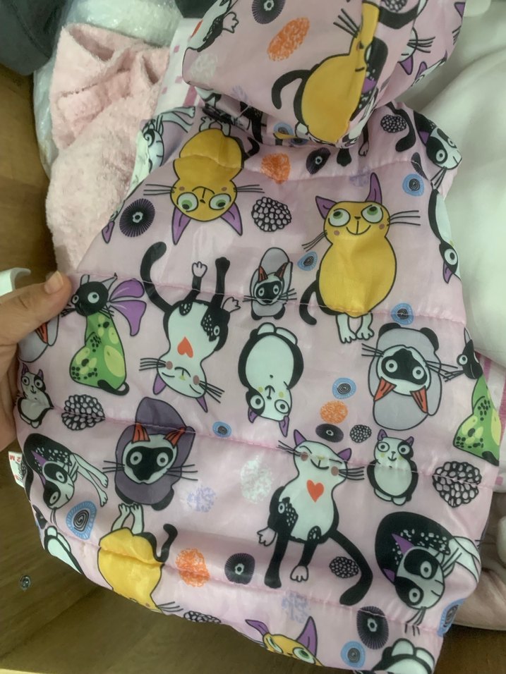 Kız Çocuk Kapüşonlu Baskılı Yelek - Görsel 2