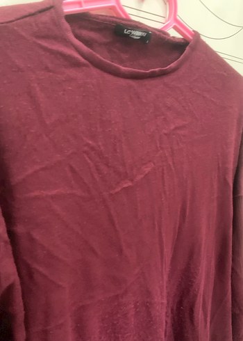 Bordo Uzun Kollu Salaş Triko - Görsel 4