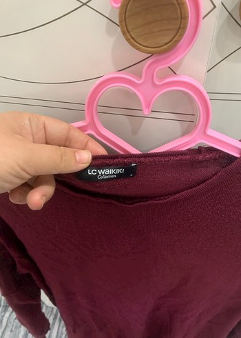 Bordo Uzun Kollu Salaş Triko - Görsel 3