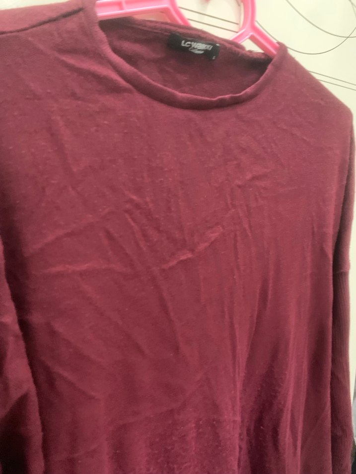 Bordo Uzun Kollu Salaş Triko - Görsel 4