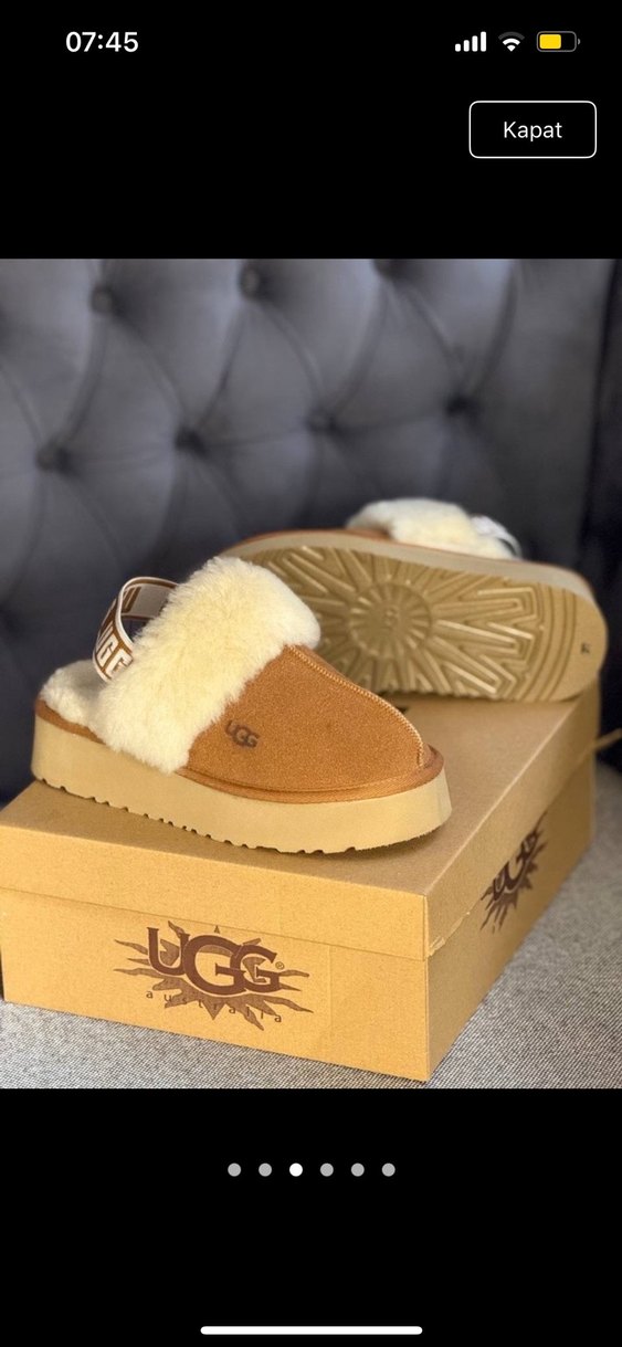 Kahverengi Tüylü Kadın Dolgu Topuk Terlik - Görsel 2