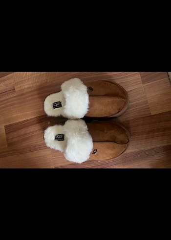 Kahverengi Kürklü Kadın Süet Dolgu Topuk Terlik - Görsel 3