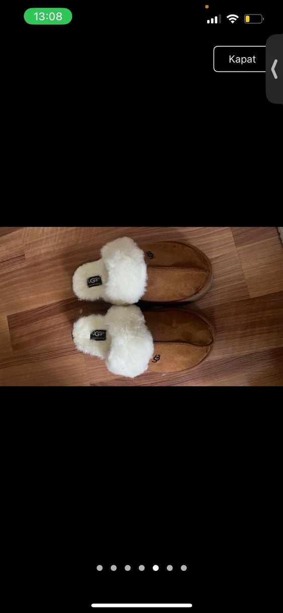 Kahverengi Kürklü Kadın Süet Dolgu Topuk Terlik - Görsel 3