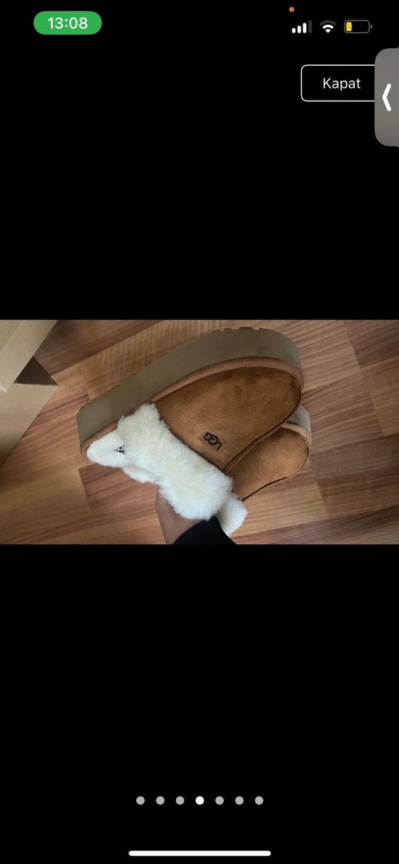 Kahverengi Kürklü Kadın Süet Dolgu Topuk Terlik - Görsel 2