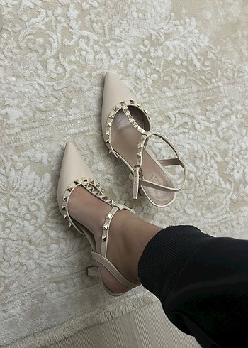 Bej Süet Toka Detaylı Stiletto HİÇ GİYİLMEMİŞTİR - Görsel 3