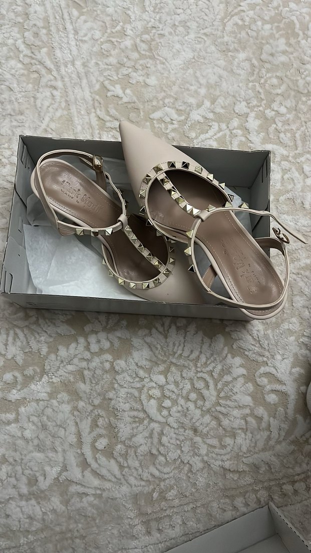 Bej Süet Toka Detaylı Stiletto HİÇ GİYİLMEMİŞTİR - Görsel 2