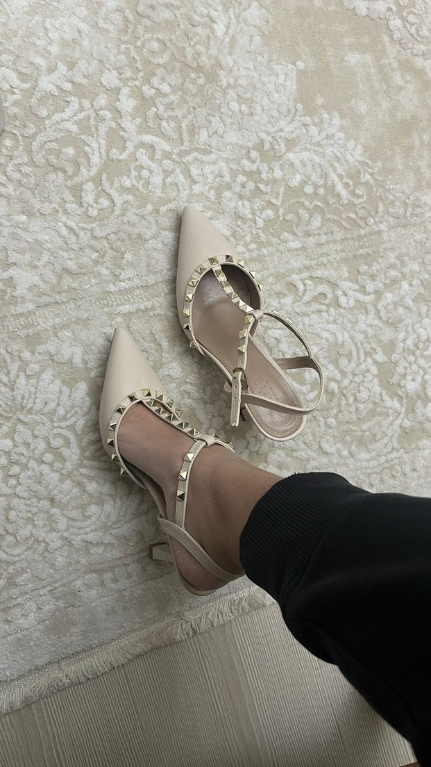 Bej Süet Toka Detaylı Stiletto HİÇ GİYİLMEMİŞTİR - Görsel 3