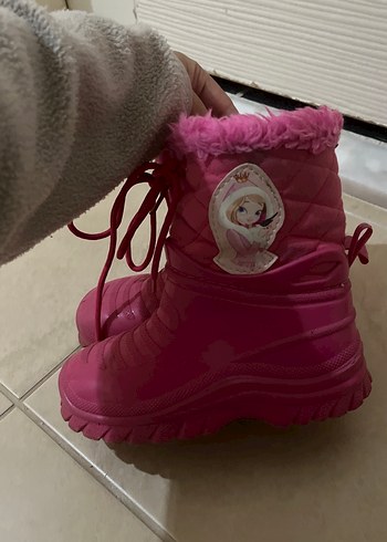 Kız Çocuk Pembe Kürklü Lastik Bot - Görsel 2