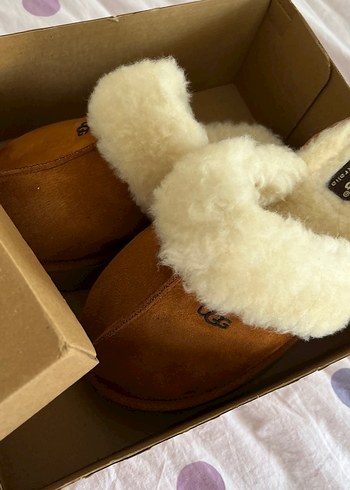 Bej Kürklü Kadın Yün Terlik - Görsel 2