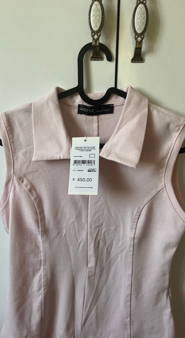 Pembe Kolsuz Keten Gömlek - Görsel 3