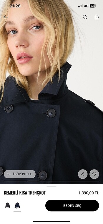 Stradivarius Stradivarius kısa trenç