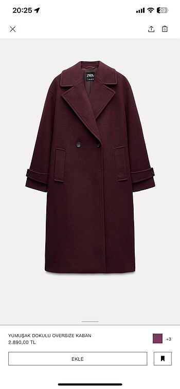 xs Beden Zara oversize kaban