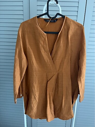 Zara camel renk keten tunik