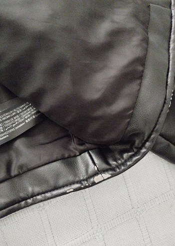 Kadın Siyah Deri Biker Ceket - Görsel 5