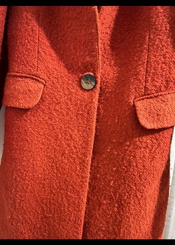 Tek Düğmeli turuncu Kaban - Görsel 2